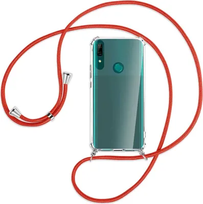 Produktbild von Handykette Backcover-Schutzhülle mit Band (Metall silberfarben) für Huawei P Smart Z - rot