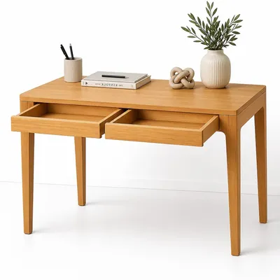 Produktbild von Sekretär B110xH76xT55 Schubladen Softeinzug Bürotisch Kernbuche #2241