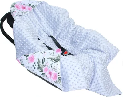 Produktbild von Baby Wende Einschlagdecke MINKY mit Kapuze 90x90 cm Babyschale Decke Zweiseitig 30. EI30