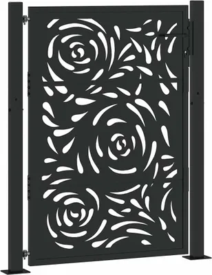 Produktbild von Gartentor Schwarz 100x125 cm Stahl Flammendesign