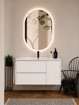 ORIGEN BATH ITACA Badmöbel mit Waschbecken 50x40 cm, Nordisch Weiß