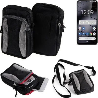Produktbild von K-S-Trade Holster Schutz Hülle kompatibel mit Gigaset GS290 Handy Hülle Gürteltasche Umhängetasche mit Zusatzfach schwarz