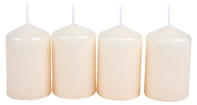 Produktbild von 4er-Set Adventskranzkerzen 50x80mm champagner Weihnachtskerze Stumpen Wachskerze