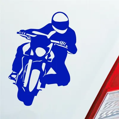 Produktbild von Auto Aufkleber Motorrad Biker Mopped 12x9 cm Dunkelblau Sticker Heckscheibenaufkleber