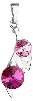 Obrázek produktu pro Přívěsek bižuterie se Swarovski krystaly růžový podlouhlý 54038.3