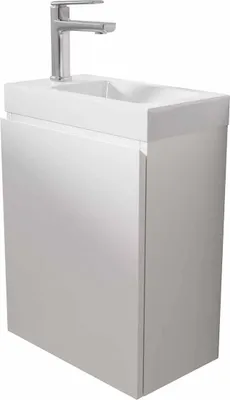 Image de Meuble Lave Mains Blanc 40x50x22 cm avec Vasque en SMC - ELEMENTARY