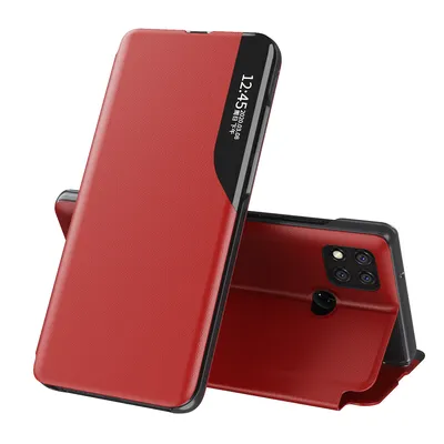 Obrázek produktu pro Pouzdro pro Redmi 9C, Smart View Okénko Flip StojánekPolyuretanKožené Ochranné Pouzdro pro Xiaomi Redmi 9C červené