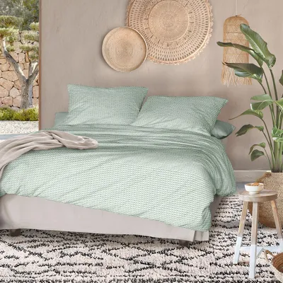 Zdjęcie produktu dla Pościel Irisette Seersucker Easy 8659 135x200 cm + 80x80 cm zielona