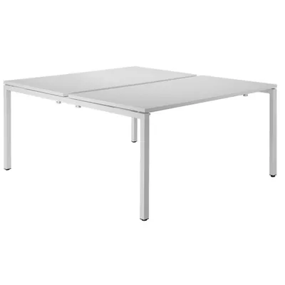 Produktbild von PAPERFLOW easyDesk Doppelschreibtisch weiß rechteckig, 4-Fuß-Gestell weiß 120,0 x 166,0 cm