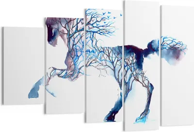Produktbild von Bild auf Leinwand - Leinwandbild - natur malen schön Hengst - 150x100cm - Wand Bild - Wanddeko - Leinwanddruck - Bilder - Kunstdruck - Wanddekoration - Leinwand bilder - Wandkunst - EG150x100-3123