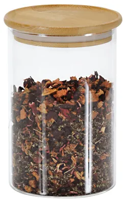 Immagine prodotto di KESPER Vorratsglas mit Bambusdeckel, Inhalt: 0,80 Liter, Höhe: 150 mm, ø: 100 mm