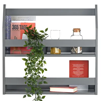 Image de Etagère Etagère murale Etagère suspendue Bibliothèque Etagère en bois Etagère en bois Gris