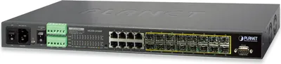 Zdjęcie produktu dla PLANET 16-Port GE SFP + 8-Port GE L2/L4 Managed Metro Switch