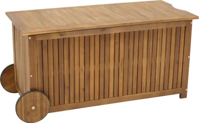 Produktbild von Kissenbox mit Rollen 123x52x59cm, Akazie