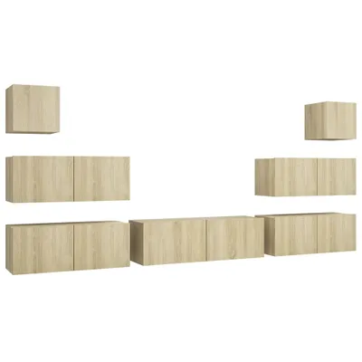 Produktbild von 7-tlg. TV-Schrank-Set Sonoma-Eiche Holzwerkstoff