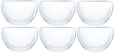 Produktbild von Klasique Doppelwandige Cappuccino Gläser 300ml – 6er Set extrabreit, Schwebeeffekt Teeglas, doppelwandige Borosilikatglas Gläser Doppelwandig