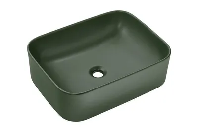 Produktbild von Aufsatzwaschbecken - Waschbecken 50.5 cm Rechteckiges Waschbecken für Badezimmer Aufsatzwaschbecken für Badezimmer,  KAMA BM296 - Grün/Matt