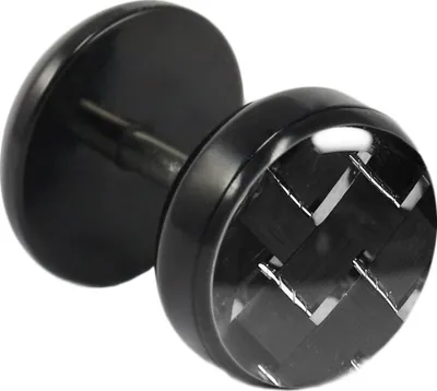 Produktbild von Fake Plug Ohrstecker schwarz Carbonfaser in verschiedenen Farben und Größen Größe - 10 mm Farbe - Schwarz-Silber
