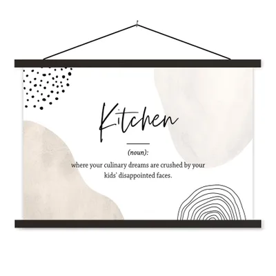 Produktbild von MuchoWow® Textilposter Sprichwörter - Definition Küche - Zitate - Küche - Wörterbuch 150x100 cm mit schwarzem Rahmen - Schlafzimmer