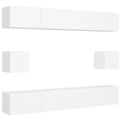 Image de vidaXL Ensemble de 6 meubles TV blanc en bois composite