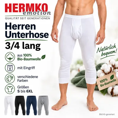 Herren 3/4-lange Unterhose KI Plakat, KI-generiertes Bild