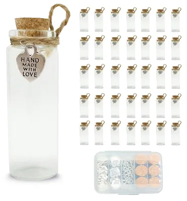 Produktbild von Solidchoice – Mini-Glasbehälter mit Korkverschluss – Set mit 35 Stück – 20 ml
