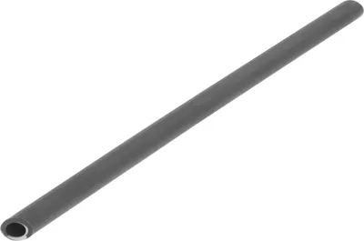 A straight, gray tube on a white background.