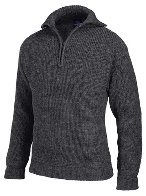 Produktbild von tomBrook Herren Troyer Korvettenkapitän – Seemannspullover Herren Pullover mit Reißverschluss Wolle Pullover Männer aus 100% Schurwolle in Anthrazit Größe 46