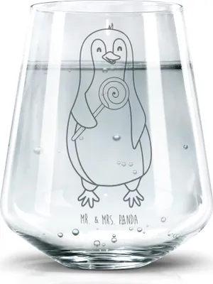 Produktbild von Mr. & Mrs. Panda Glas Pinguin Lolli - Transparent - Geschenk, Heißhunger, Tumbler, Süßigkeiten, Süß, Trinkglas, Naschen, Wasserglas, Trinkgefäß, Spruch, Wasserbecher