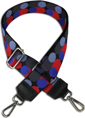 Produktbild von Tragegurt schwarz rot silber Florence Boho-Gurt Canvas Leder Punktemuster OGF011JS