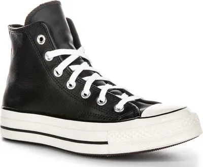 Immagine prodotto di Converse Chuck 70s Hi A07200C in Schwarz Weiß Leder - 7 UK - 40 EU - 7M/9F US / Black White