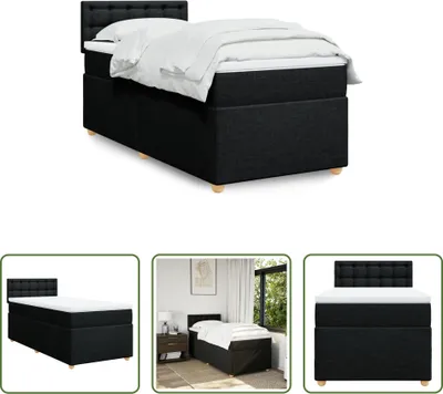 Produktbild von The Living Store Boxspringbett mit Matratze Schwarz 80x200 cm Stoff