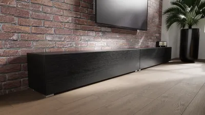 Produktbild von Fernsehschrank TV-Lowboard 280 cm (2x140) In Schwarz Hängend Oder Stehend Matt