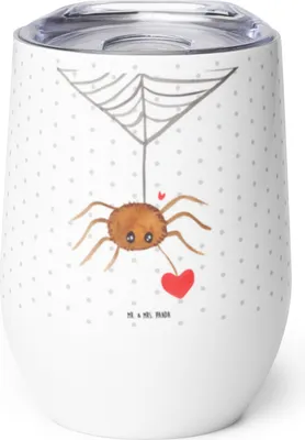 Produktbild von Mr. & Mrs. Panda Thermo Becher Spinne Agathe Liebe - Weiß - Geschenk, Liebesgeschenk, edelstahl isolierbecher, kaffee tasse, thermosbecher, Thermobecher, Liebesbeweis