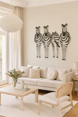 Produktbild von Wandekoration "Zebrafamilie"
