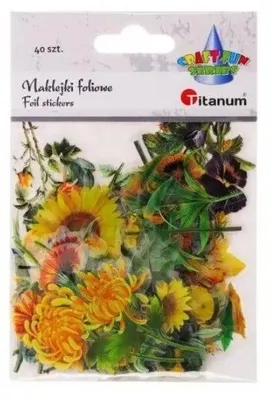 Obrázok produktu pre Fóliové nálepky s motívom kvetov, 40 ks – Titanum