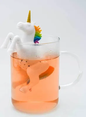 Produktbild von Winkee - Cute Animal Teesieb Einhorn | Tee Ei für losen Tee | Tea Infuser lustig | Teesieb für Tasse | Gewürzsieb Silikon