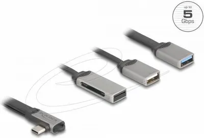 Immagine prodotto di DELOCK DeLOCK 64303 hub di interfaccia USB 3.2 Gen 1 (3.1 Gen 1) Type-C 5000 Mbit/s Grigio