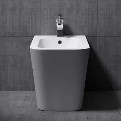 Produktbild von Mai & Mai Hänge-Bidet D112 Weiß 55x36x41cm aus Keramik 1-Hahnloch schmutzabweisende Oberfläche
