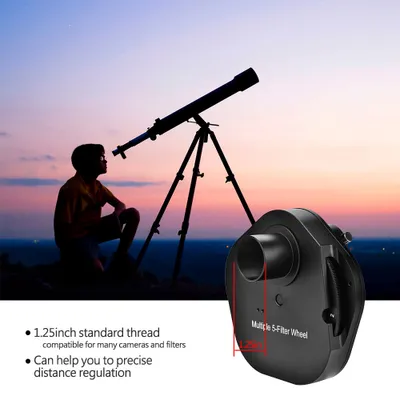 Image de Oculaire 1,25 pouce, roue à filtres manuelle à 5 positions, adaptateur d'appareil photo à raccord T2 pour télescopes