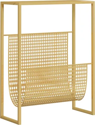 Produktbild von vidaXL Zeitschriftenständer Golden 35x15x45 cm Stahl