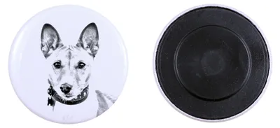 Produktbild von Basenji, Kongo-Terrier Magnet mit einem Hundepfotenabdruck, außergewöhnlich leicht, starker Magnet, handgefertigtes Produkt der Marke Art-Dog