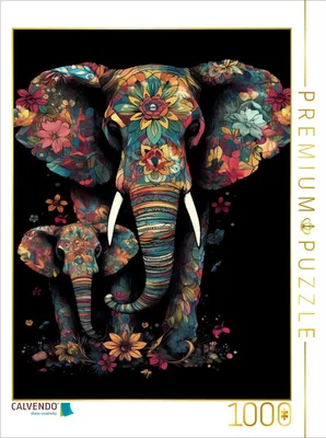 Produktbild von CALVENDO Puzzle Elefanten | 1000 Teile Lege-Größe 64x48cm Foto-Puzzle für glückliche Stunden