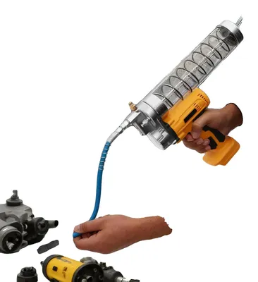 Obrázek produktu pro Elektrická pistole na mazivo, objem 900 ccm, provozní tlak 8000 PSI, průtok 60 l/min, motor s měděným jádrem, přenosný design
