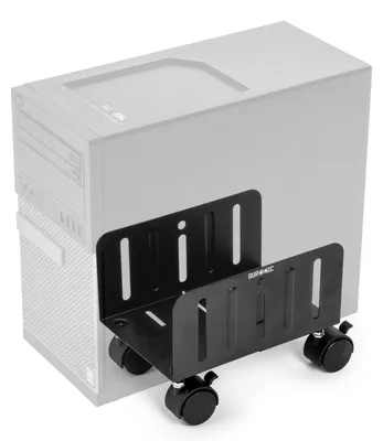 Produktbild von Duronic DMHD2 PC Halterung | Rollbare PC-Halterung | Gehäuse Halter für ITX, Midi, Big Tower bis 21 cm Breite | Rollbrett für Computer Tower unter dem Tisch | PCs bis 15 kg | Bessere Lüftung des PC