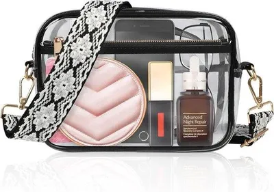 Produktbild von Famanu Transparente Tasche für Damen, Crossbody Schultertasche mit verstellbarem Riemen - Wasserfest
