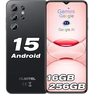 Produktbild von OUKITEL C1 Pro Dual 4G Smartphone Ohne Vertrag,16GB+256GB/1 TB, Android 15, 5150 mAh Akku, 6,52" HD+,13MP/3 Kartenfächer/3,5-mm-Klinkenbuchse, Schwarz