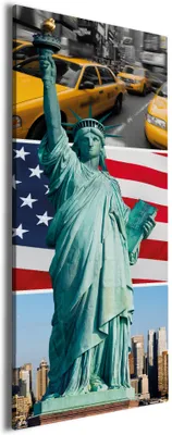 Produktbild von Wallario Premium Leinwandbild New York Collage in Größe 80 x 200 cm