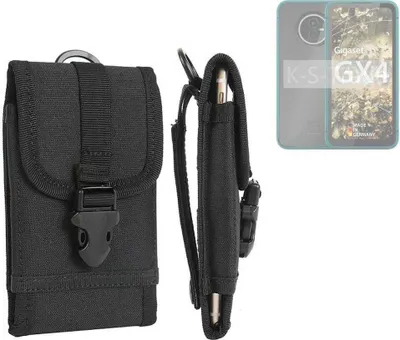 Produktbild von K-S-Trade Holster Handy Hülle kompatibel mit Gigaset GX4 Holster Handytasche Gürtel Tasche Schutz Hülle Robust Outdoor schwarz