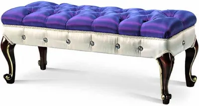 Produktbild von Casa Padrino Luxus Barock Sitzbank Blau / Weiß / Dunkelbraun / Gold 110 cm -  Italy